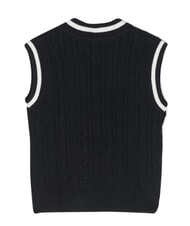 TOMMY HILFIGER TH Gilet en maille, col en V ciel du d&eacute;sert - Pulls pour enfants - 2