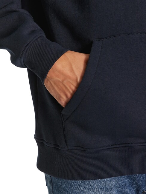 TH JEANS Sweat-shirt &agrave; poche et capuche marine nuit noire - Pulls molletonn&eacute;s