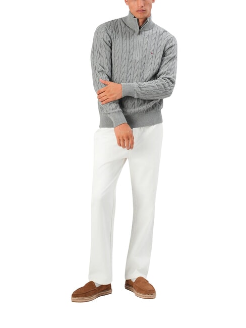 TH  Pull &agrave; col roul&eacute; chin&eacute; gris moyen - Pulls pour hommes