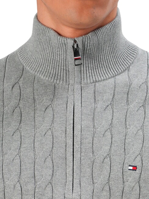 TH  Pull &agrave; col roul&eacute; chin&eacute; gris moyen - Pulls pour hommes