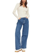 TOMMY HILFIGER TH JEANS cardigan &agrave; manches longues m&eacute;lange blanc ancien - Chandails pour femmes - 3