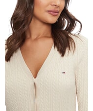 TOMMY HILFIGER TH JEANS cardigan &agrave; manches longues m&eacute;lange blanc ancien - Chandails pour femmes - 4