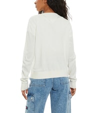 TOMMY HILFIGER TH JEANS pull &agrave; col en V blanc ancien - Chandails pour femmes - 2