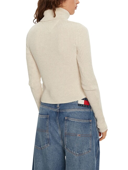 TH JEANS pull &agrave; col roul&eacute; m&eacute;lange blanc ancien - Chandails pour femmes