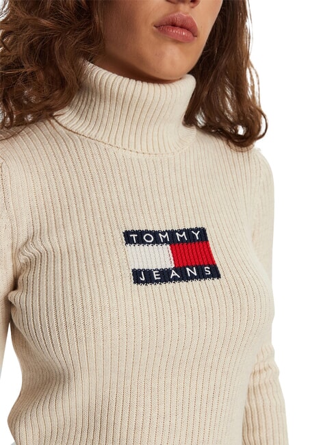 TH JEANS pull &agrave; col roul&eacute; m&eacute;lange blanc ancien - Chandails pour femmes