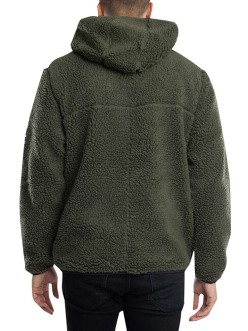 TH JEANS Sweat-shirt &agrave; poche et capuche vert fatigue - Pulls molletonn&eacute;s