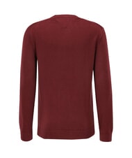 TOMMY HILFIGER TH JEANS  Col rond en coton rouge fonc&eacute; - Pulls pour hommes - 2