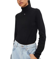 TOMMY HILFIGER TH JEANS Col roul&eacute; noir - Chandails pour femmes - 3