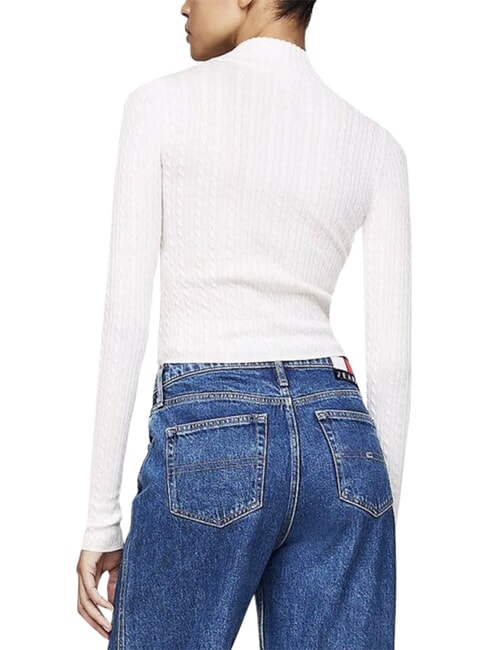 TH JEANS Pull &agrave; fermeture &eacute;clair int&eacute;grale blanc ancien - Chandails pour femmes