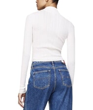 TOMMY HILFIGER TH JEANS Pull &agrave; fermeture &eacute;clair int&eacute;grale blanc ancien - Chandails pour femmes - 3