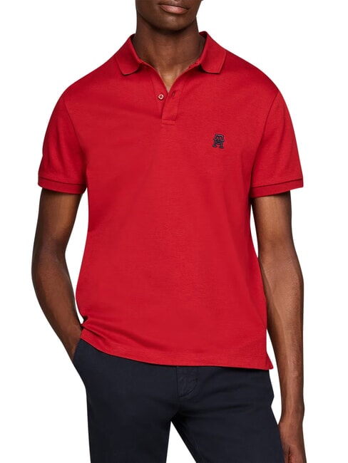 TH polo &agrave; manches courtes magma noir - chemise polo