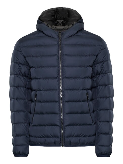 E-CONCRETE Doudoune &agrave; capuche bleu fonc&eacute; gothique - Doudounes homme