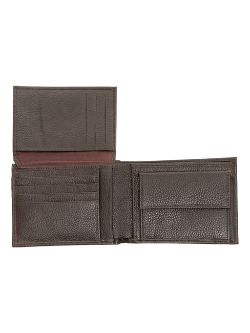 TUMBLED Portefeuille en cuir avec porte-monnaie marron fonc&eacute; - Portefeuilles Homme