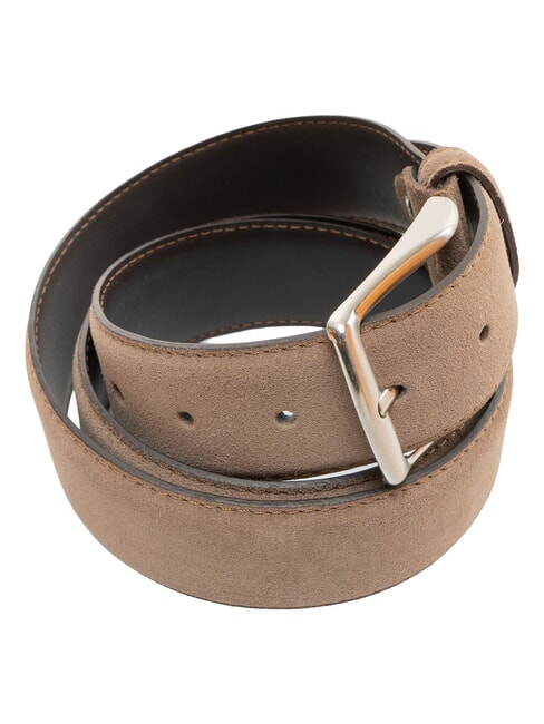 CASUAL Ceinture en cuir su&eacute;d&eacute; pouvant &ecirc;tre raccourcie taupe - Ceintures