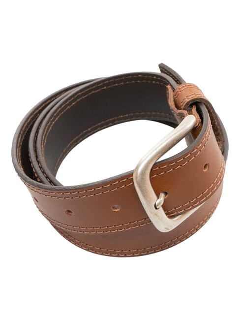 DOUBLE STITCHING Ceinture en cuir raccourcissable Cognac - Ceintures