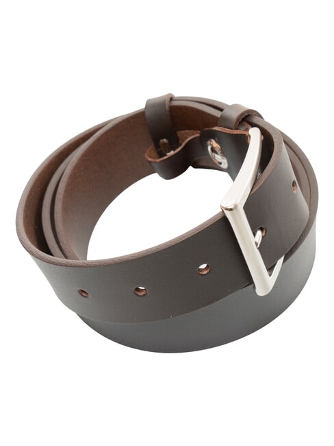 DOUBLE LOOP Ceinture en cuir raccourcissable cacao - Ceintures