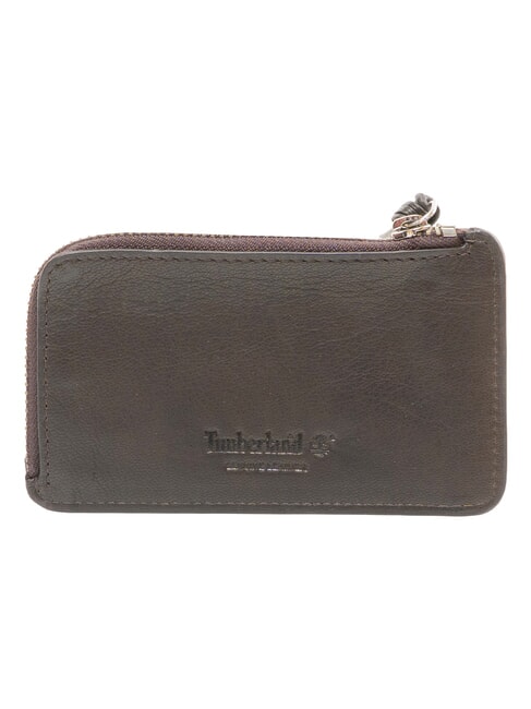 BASIC Grand porte-cartes en cuir avec zip marron fonc&eacute; - Portefeuilles Homme