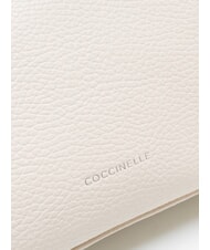 COCCINELLE AGATEA Sac bandouli&egrave;re en cuir blanc - Sacs pour Femme - 3