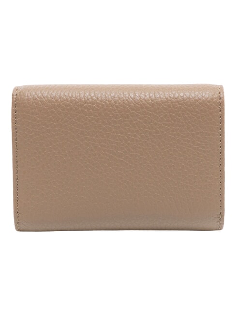 DEW Portefeuille compact en cuir taupe chaud - Portefeuilles Femme