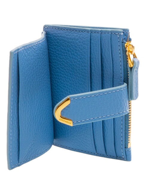 DEW Porte-cartes de cr&eacute;dit en cuir bleu - Portefeuilles Femme