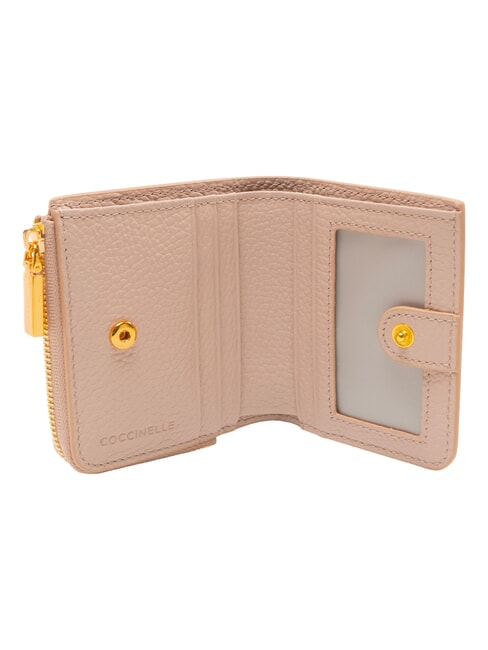 MYRINE Portefeuille compact en cuir rosaces - Portefeuilles Femme