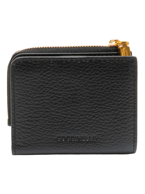 MYRINE Portefeuille compact en cuir Noir - Portefeuilles Femme