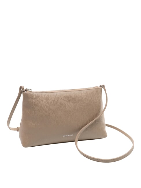 AGATEA Sac bandouli&egrave;re en cuir taupe chaud - Sacs pour Femme