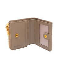 COCCINELLE MYRINE Portefeuille compact en cuir taupe chaud - Portefeuilles Femme - 2