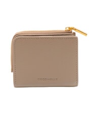COCCINELLE MYRINE Portefeuille compact en cuir taupe chaud - Portefeuilles Femme - 3
