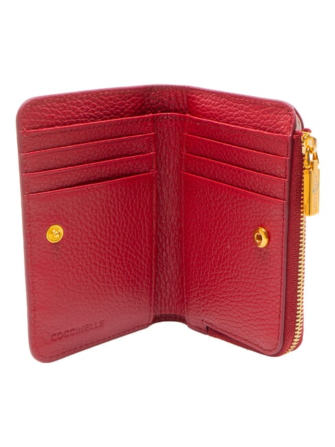 BINXIE Portefeuille compact en cuir sangria - Portefeuilles Femme