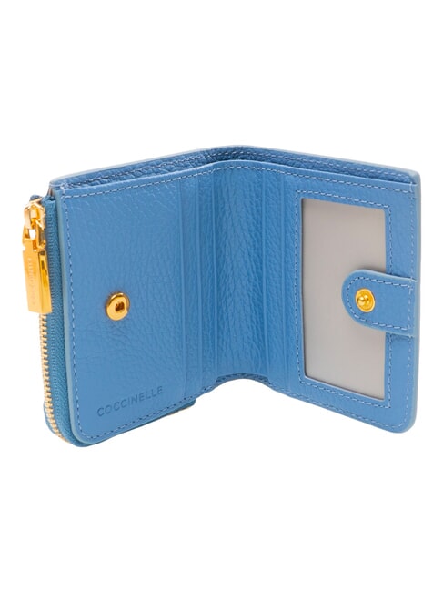 MYRINE Portefeuille compact en cuir bleu - Portefeuilles Femme