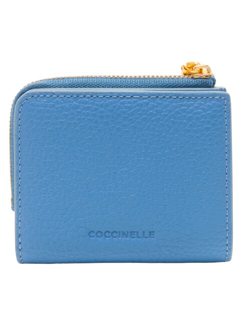 MYRINE Portefeuille compact en cuir bleu - Portefeuilles Femme