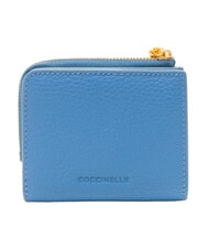 COCCINELLE MYRINE Portefeuille compact en cuir bleu - Portefeuilles Femme - 3
