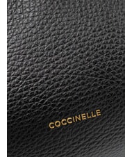 COCCINELLE SAGITTA Sac en papier en cuir, cuir Noir - Sacs pour Femme - 3