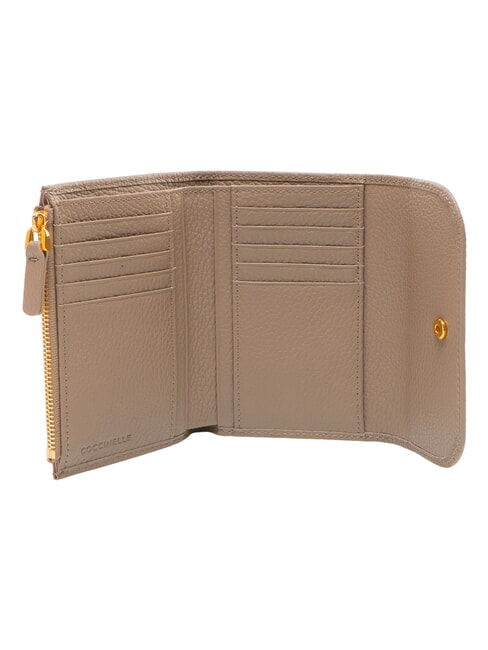 DEW Portefeuille avec porte-monnaie, en cuir taupe chaud - Portefeuilles Femme