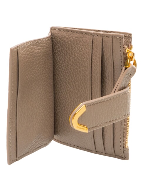 DEW Porte-cartes de cr&eacute;dit en cuir taupe chaud - Portefeuilles Femme