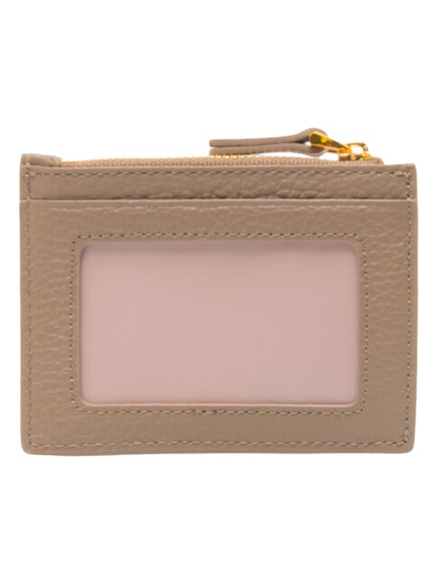 DEW Porte-cartes de cr&eacute;dit en cuir taupe chaud - Portefeuilles Femme