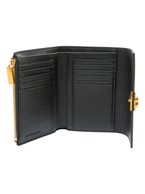 BINXIE Portefeuille avec porte-monnaie, en cuir Noir - Portefeuilles Femme