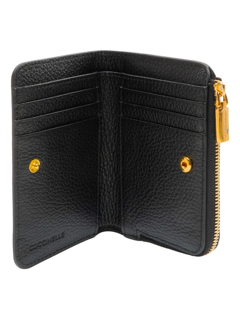 BINXIE Portefeuille compact en cuir Noir - Portefeuilles Femme
