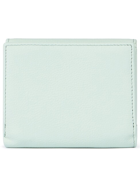 BASIC Petit portefeuille en cuir &agrave; rabat c&eacute;leste - Portefeuilles Femme