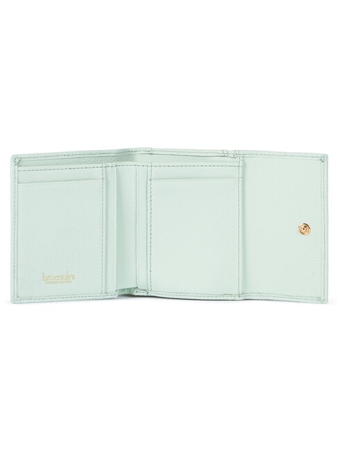BASIC Petit portefeuille en cuir &agrave; rabat c&eacute;leste - Portefeuilles Femme