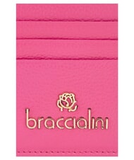BRACCIALINI BASIC Porte-cartes plat en cuir fuchsia - Portefeuilles Femme - 3