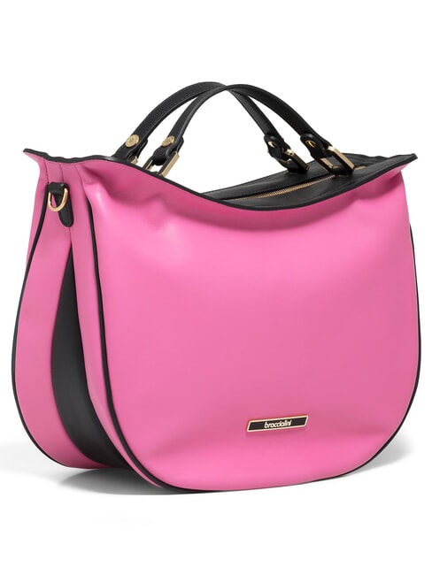 JASMINE  Sac &agrave; main, avec bandouli&egrave;re, en cuir fuchsia/noir - Sacs pour Femme