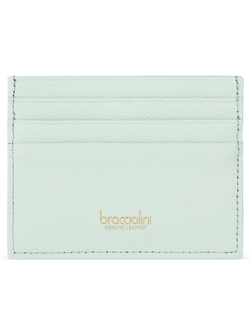 BASIC Porte-cartes plat en cuir c&eacute;leste - Portefeuilles Femme