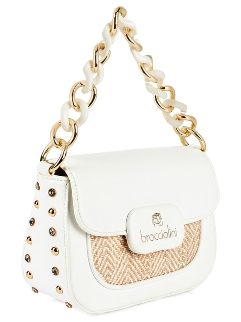 CHAIN Mini sac &agrave; main avec bandouli&egrave;re blanc - Sacs pour Femme
