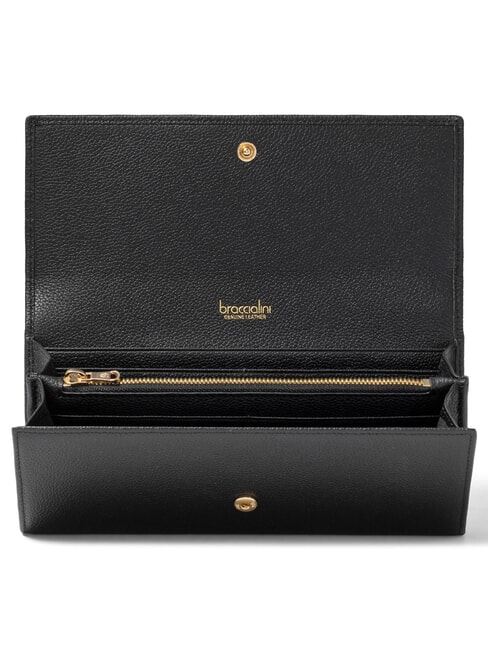 BASIC Portefeuille continental en cuir noir - Portefeuilles Femme