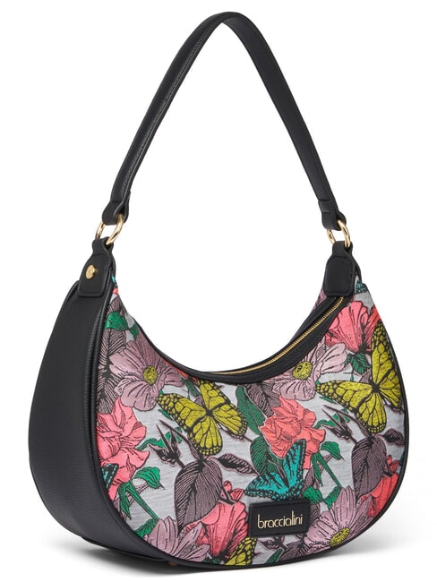 JACQUARD sac bandouli&egrave;re multicolore noir - Sacs pour Femme