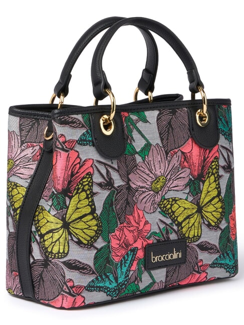 JACQUARD Sac &agrave; main avec bandouli&egrave;re multicolore noir - Sacs pour Femme
