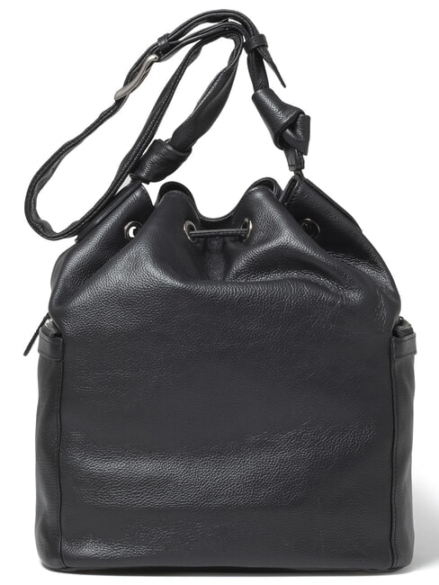 NORA Seau &agrave; bandouli&egrave;re, en cuir noir - Sacs pour Femme