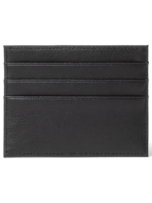 BASIC porte-cartes en cuir plat noir - Portefeuilles Femme